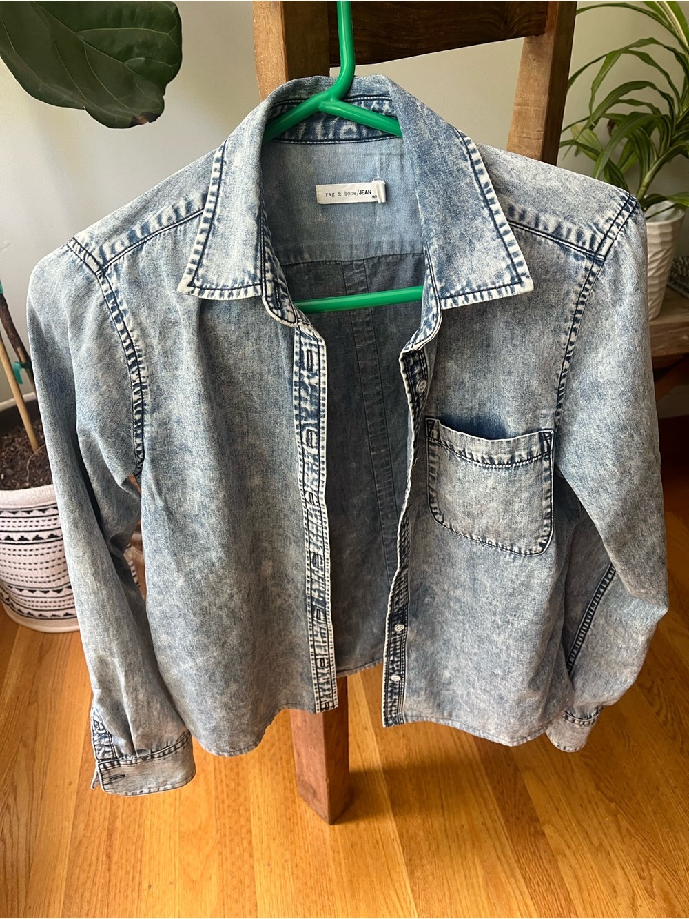 rag & bone Light Blue Denim Shirt